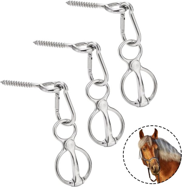 3 Pack Horse Tie Ring, Tie Ring for Horses, 304 Stainless Steel Horse Training Accessories for Indoor and Outdoor Horse Trailers, Safe and Durable Horse Tack and Supplies Humane Way