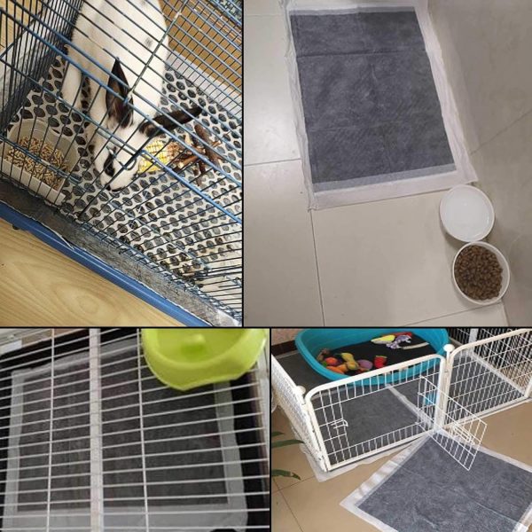 kathson Rabbit Pee Pads Disposable Cage Liners 50PCS All Absorb Black Carbon Odor Control Bunny Training Accessories with Quick-Dry Surface for Puppy Guinea Pig Kitten Hedgehog Small Animals - Image 7