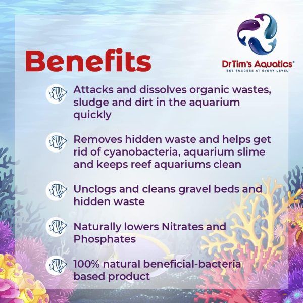 DrTim’s Aquatics Reef Waste-Away – Natural Fish Tank & Aquarium Waste Management Solution for Dissolving & Cleaning Organic Sludge & Waste - 16 oz. - Treats 480 gal. - Image 3