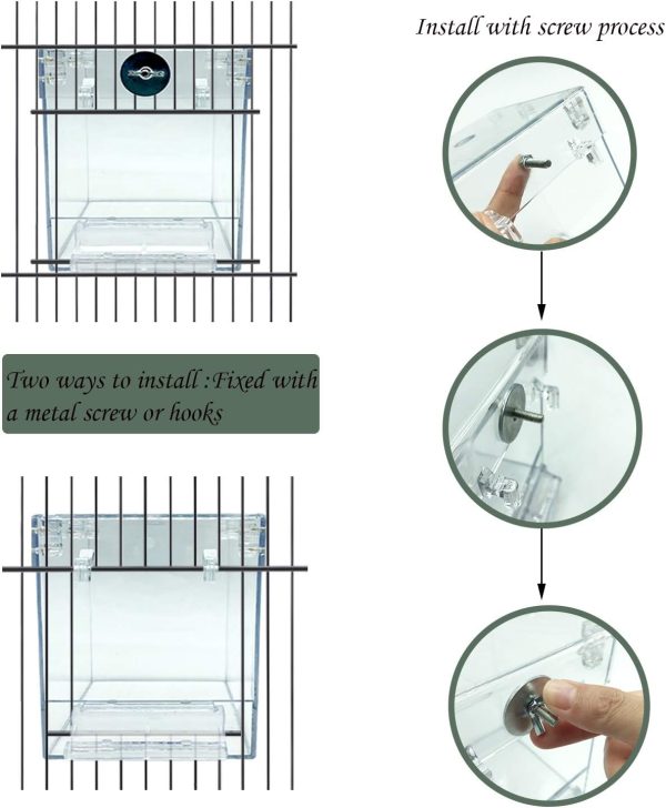 PINVNBY Bird Bath Box,Parrot No-Leakage Bathtub for Cage Hanging Tube Shower Box Cage Accessory with Water Injector and Balls Toys for Small Pet Birds Canary Lovebirds Budgies(6 Pcs) - Image 5