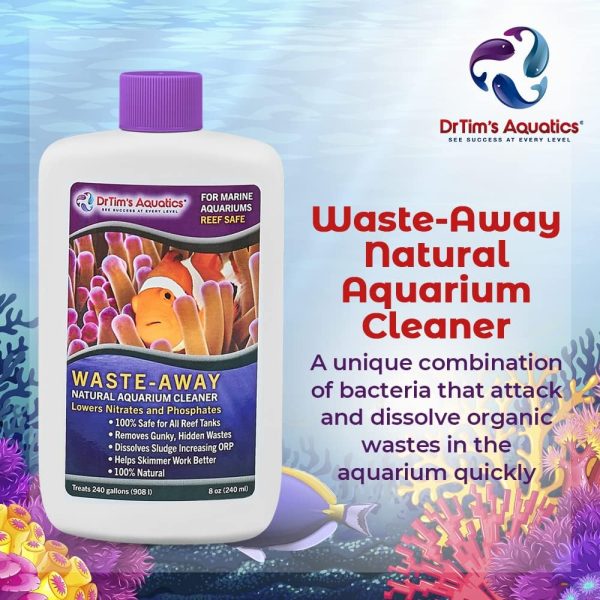 DrTim’s Aquatics Reef Waste-Away – Natural Fish Tank & Aquarium Waste Management Solution for Dissolving & Cleaning Organic Sludge & Waste - 16 oz. - Treats 480 gal. - Image 2