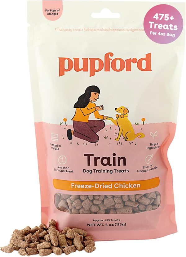 Pupford Freeze Dried Training Treats for Dogs & Puppies, 475+ Two Ingredient Bites (Chicken, 4 oz)