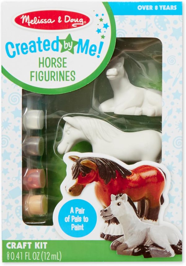 Melissa & Doug Created by Me! Horse Figurines Craft Kit (2 Resin Horses, 6 Paints, Paintbrush)