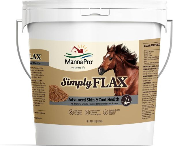 Manna Pro Simply Flax Supplement for Horses - Omega-3 Fatty Acids - 8 Pounds