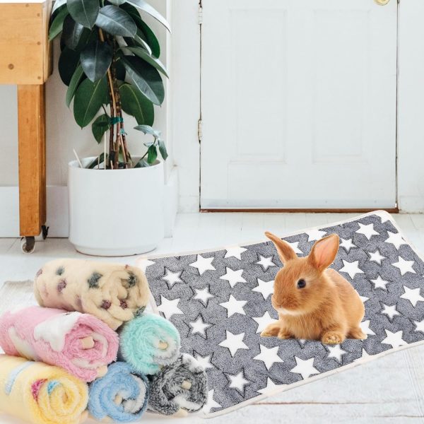 Guinea Pig Bedding Blankets - 6 Pack Soft Fleece Liner Small Animal Cage Accessories for Rat Hedgehog Chinchilla Hamster Rabbit Bunny, Washable Sleep Mat Bedding Accessories (16"*24") - Image 5