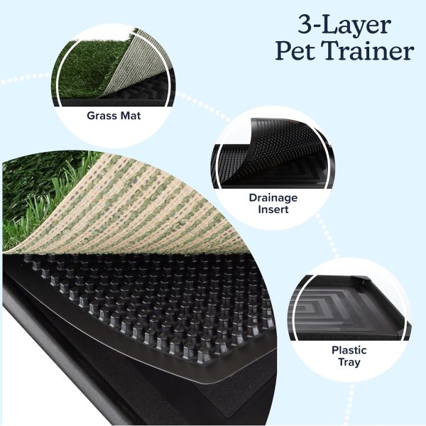 Artificial Grass Puppy Pee Pad for Dogs and Small Pets - 20x30 Reusable 3-Layer Training Potty Pad with Tray - Dog Housebreaking Supplies by PETMAKER - Image 5