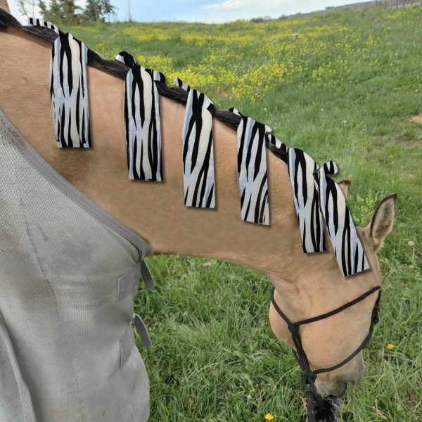 Ranch Hand Horse Mane Bags - Protect Horse's Mane from Wind, Sun, Mud, Preventing Tangles, Rubbing Out, and Breakage | Made with Lycra and Nylon (Black and White) - Image 7