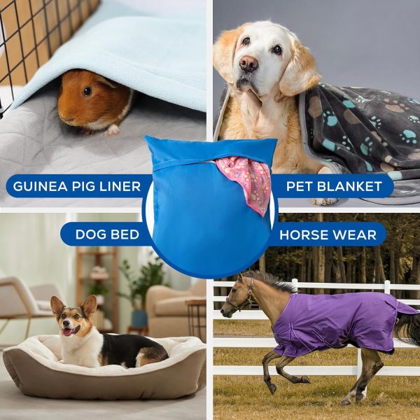 Pet Laundry Bag, Pet Washing Bag for Guinea Pig Liner, Dog Bed, Pet Fleece & Blanket, Stop Pets Hair Clogging Washing Machine, Pet Laundry Helper - 30"×34", Blue - Image 5