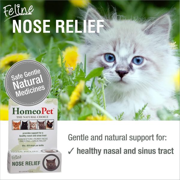 HomeoPet Feline Nose Relief, Natural Nasal and Sinus Medicine for Cats, Pet Medicine, 15 Milliliters - Image 2