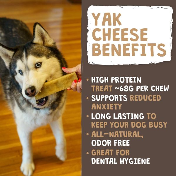 Mighty Paw Yak Cheese Chews for Dogs - All-Natural Long Lasting Pet Treats - Odorless Limited-Ingredient Chews for Puppies & Power-Chewers (Medium, 4 Pack) - Image 2