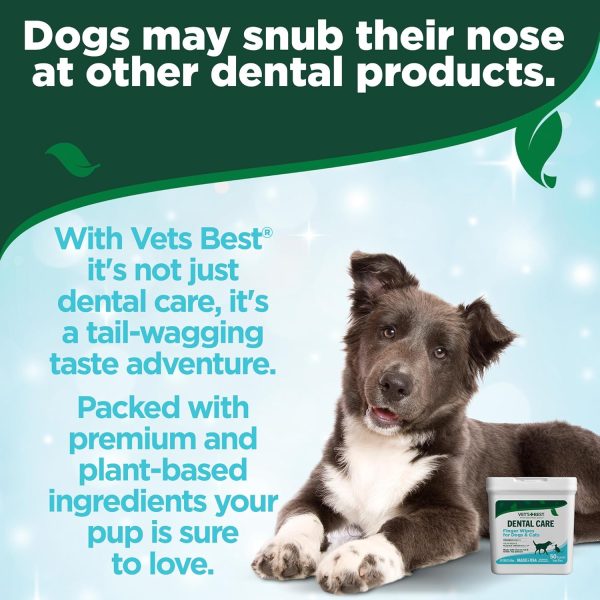 Vet's Best Dental Care Finger Wipes - Reduces Plaque & Tartar Build Up - Freshens Breath - Teeth Cleaning Finger Wipes for Dogs & Cats - 50 Count - Image 5