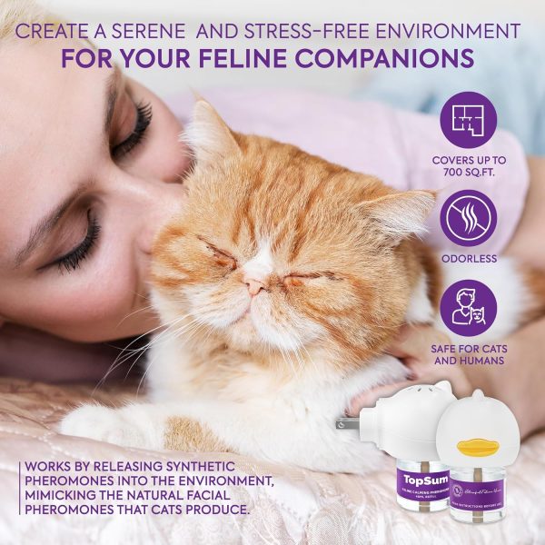 Cat Pheromones Calming Diffuser: Premium Pheromone Diffuser for Cats - Cat Pheromones Diffuser - Cat Calming Diffuser - Cat Calming Pheromone Diffuser, 2 Pack (Purple) - Image 3