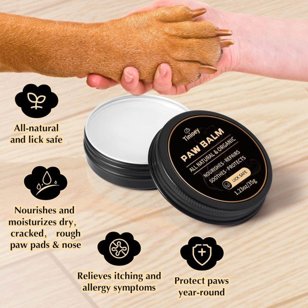 All-Natural Lick Safe Dog Paw Balm for Dogs & Cats | 2 Pack Dog Paw Pad Balm Paw Protector, Moisturizer & Soother for Dry Cracked Paws, Noses & Elbows | Snout Soother for Dogs (1.23oz *2) - Image 2