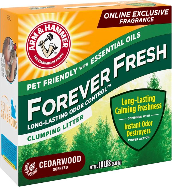 Arm & Hammer Forever Fresh Clumping Cat Litter Cedarwood, MultiCat 18lb, Pet Friendly with Essential Oils, (Pack of 1) - Image 14