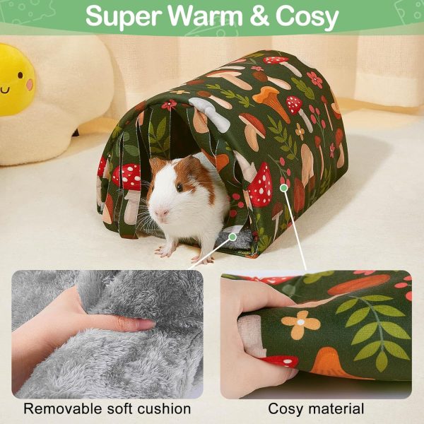 Guinea Pig Hideout Washable Guinea Pig Tunnel with Curtains Hamster Hideout Cozy Guinea Pig House Fit for Guinea Pig Cages Soft Guinea Pig Accessories for Small Animals Hamster/Chinchilla/Bunny - Image 3