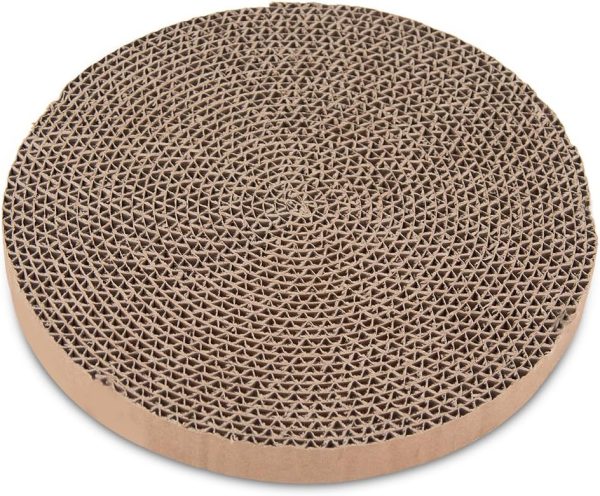 Best Pet Supplies Scratch and Spin Cat Scratcher Replacement Pads for Active Play, Natural Recycled Corrugated Cardboard, Supports Pet Behaviors, Relieves Stress - 5 Count - Image 3