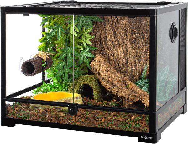 REPTIZOO Reptile Hide Cave Resin Hollow Tree Trunk Hideout Hermit Crab Climbing Toys Reptile Shelter Sleeping Cave for Arboreal Reptiles, Hermit Crabs, Leopard Gecko, Lizard Terrarium Decor - Image 6