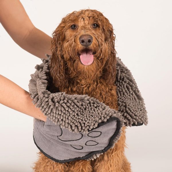 Dog Gone Smart Shammy Dog Towels For Drying Dogs - Heavy Duty Soft Microfiber Bath Towel - Super Absorbent, Quick Drying, & Machine Washable - Must Have Dog & Cat Bathing Supplies | Grey 13x31 - Image 7