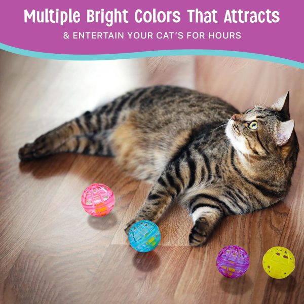 SPOT Lattice Balls Cat Toys - Durable, Fun Balls with Bells Perfect for Swatting and Batting, Colorful Toys to Entertain Indoor Cats and Kittens, 1.5 inch, 4 pcs - Image 5