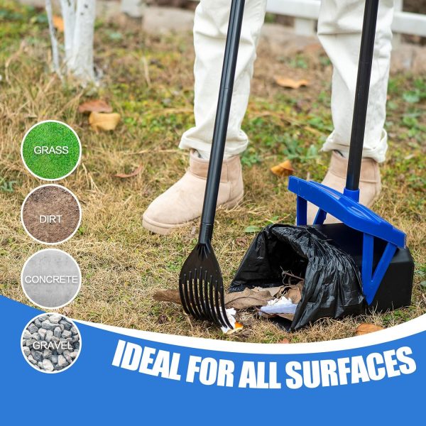 TIMINGILA Pooper Scooper Swivel Bin & Rake for Large Medium Small Dogs Non-Breakable Dog Poop Scooper with 20 Waste Bags Easy to Clean Pet Waste Use for Yard, Grass, Dirt or Gravel - Pet Supplies - Image 4