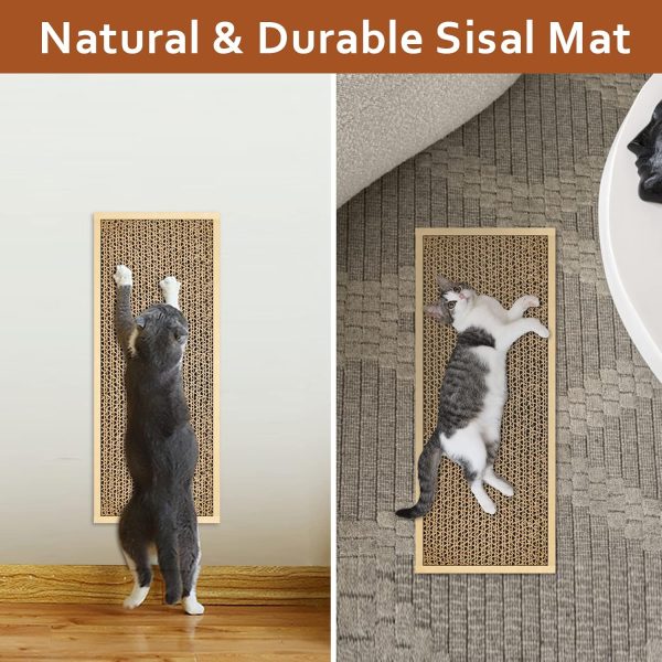 HappyFreeSX Splicing Cat Scratch Pad: Cat Scratchers for Indoor Cats and Kitten, 2 Pack Cat Scratching Pad, Cat Scratcher Cardboard, Cat Scratching Pad, Premium Scratch from Cats, Double-Sided Design - Image 6