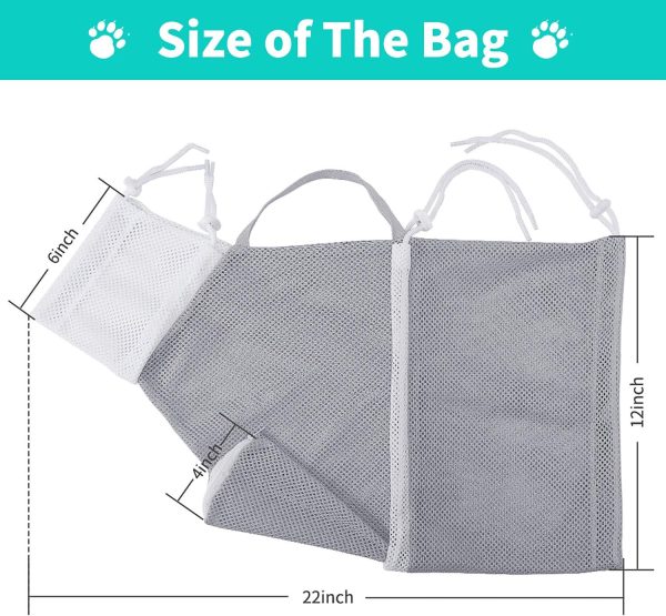 Cat Bathing Bag Anti-Bite and Anti-Scratch Cat Grooming Bag for Bathing, Nail Trimming, Medicine Taking,Injection,Adjustable Multifunctional Breathable Restraint Shower Bag(Gray) - Image 5