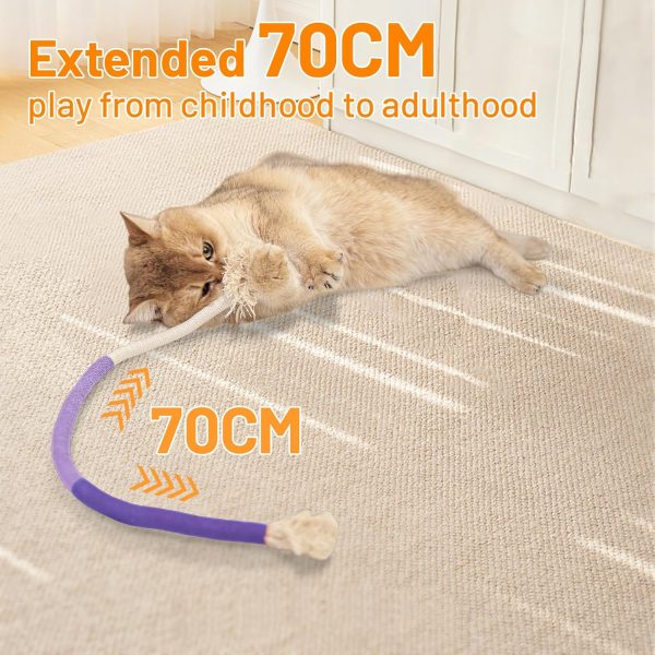 Sisal Rope Cat Toys,3 Pack Bite-Resistant Catnip Toys,Cat Toys for Bored Indoor Cats, Safe Teeth Cleaning Chew Cat Toy,Interactive Cat Kicke Toys for Indoor Cats for 24" All Breeds - Image 6