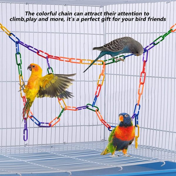 Sukh 250pcs Plastic C Clips Hooks Chain Links - Interchangeable Rainbow C-Links for Pet Parrot Parakeets Rat Sugar Glider Small Bird Cage Toys, Children Learning Supplies. - Image 5