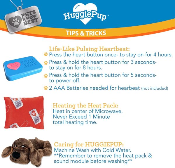 Pets Know Best presents HuggiePup - Cuddly Puppy Behavioral Aid Toy, Great for Crate Training- Pulsing Heartbeat, Heating Pack- Chocolate Dog - Image 6