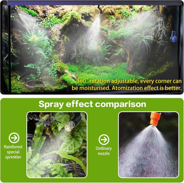 Reptile Smart Mister, Reptile Humidifiers Misting System Automatic with Timer, Terrariums Humidifier with 360°Adjustable Misting Nozzles, Spray Kit for Rainforest Plants Amphibian - Image 8