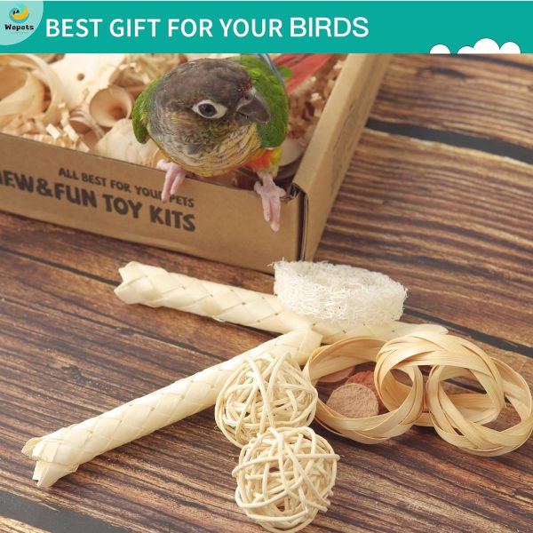 Natural Bird Foraging Toys & Parrot Toys Box Interactive Chewing and Foraging Toys for Parakeets, Cockatiels, Conures, Quakers, Sun Conure, and Other Small to Medium Bird shredding Toys - Image 5