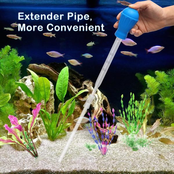 5 in 1 Aquarium Coral Feeder Kit, Luxiv 2 Pcs 60ml and 30ml Aquatic Reef Feeding Dropper with 10in Extender Pipe, 2 Pcs Stainless Steel Straight and Curved Aquarium Tweezers for Feeding Tong (Black) - Image 5