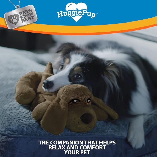 Pets Know Best presents HuggiePup - Cuddly Puppy Behavioral Aid Toy, Great for Crate Training- Pulsing Heartbeat, Heating Pack- Chocolate Dog - Image 5