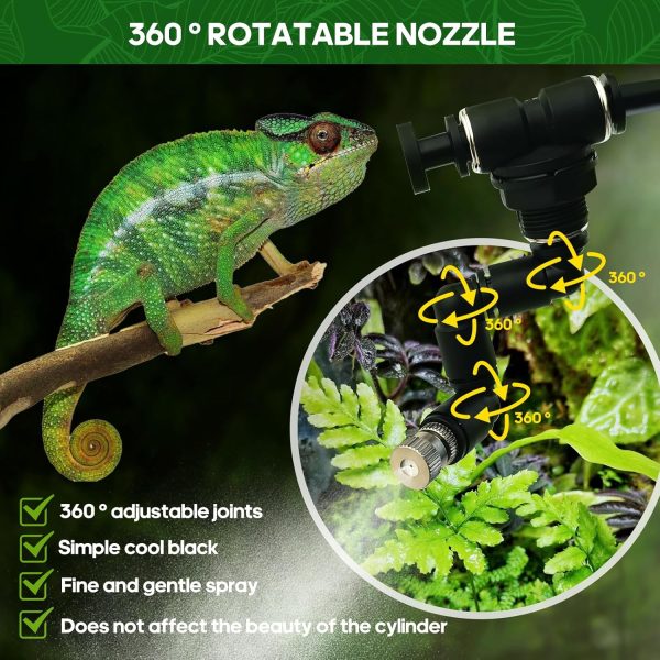 Reptile Smart Mister, Reptile Humidifiers Misting System Automatic with Timer, Terrariums Humidifier with 360°Adjustable Misting Nozzles, Spray Kit for Rainforest Plants Amphibian - Image 7