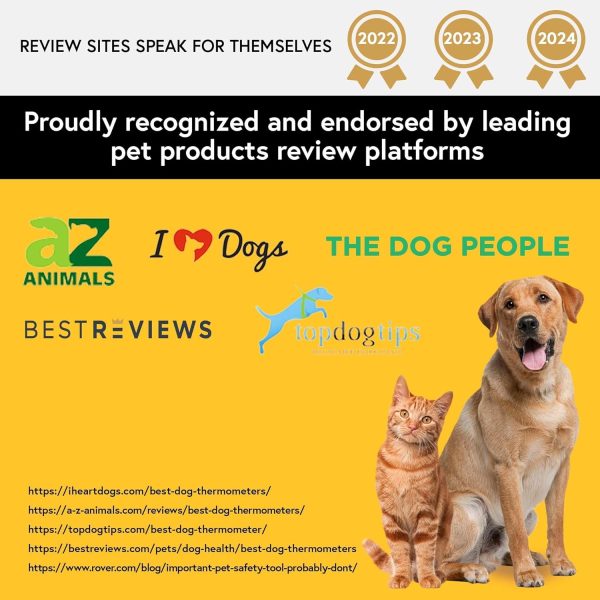 iProven Dog & Cat Thermometer for Accurate Fever Detection, Comfortable Flexible Tip, Waterproof Pet Thermometer, Fast Readings in 20 sec, Whelping and Veterinary Supply, DTK-117Y - Image 2