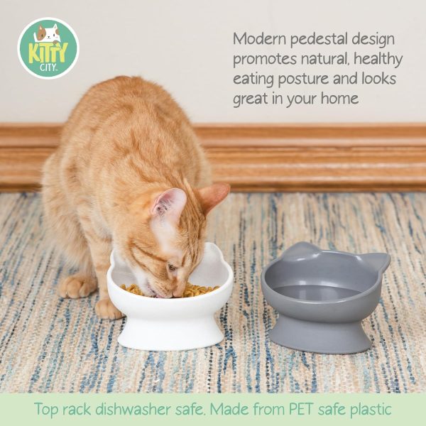 Kitty City Raised Cat Ear Bowls, Small Bowls 2pk (Modern) - Image 2