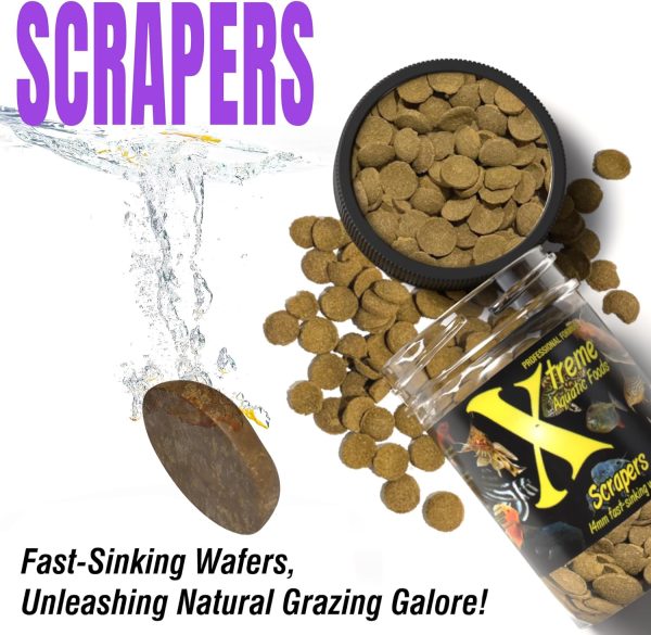 Xtreme Scrapers Wafers - Premium 14mm Fast-Sinking Fish Food – Nutrient & Cellulose Rich Ideal for Nocturnal Feeders, Catfish, Plecostomus Species, and Loaches – USA Farm Grown (5oz) - Image 4