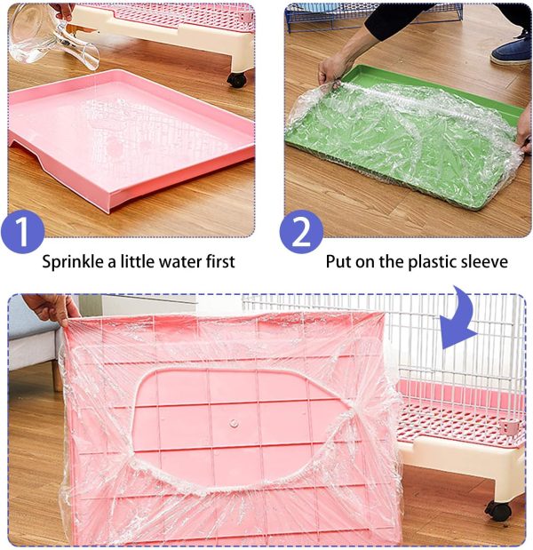 50 pcs Disposable Cage Liners, Clear Plastic Rabbit Cage Liner Bag, Universal Toilet Film for Bunny, Hamster, Totoro, Hedgehog, Guinea Pig and Small Animals. - Image 4