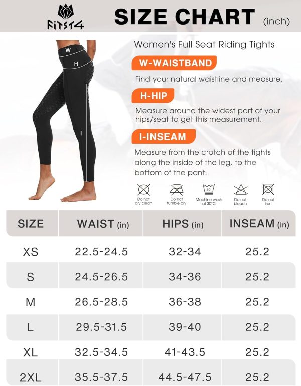 FitsT4 Sports Women's Full Seat Riding Tights Active Silicon Grip Horse Riding Tights Equestrian Breeches - Image 6