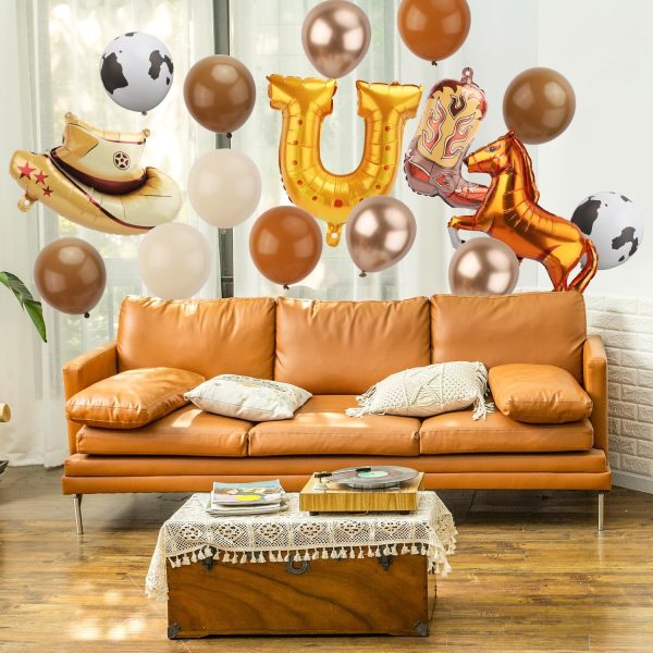 22pcs Western Themed Party Balloons, Large Cowboy Hat & Boot Balloons Cowboy Party Decoration Horse Foil Horseshoe Rodeo Balloons for Cowgirl Cowboy Theme Party Birthday Supplies - Image 6