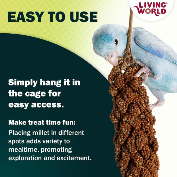 Living World - Millet Spray for Birds, 3.5 Oz – Premium Treat for Budgies, Canaries, Finches, Cockatiels and Other Pet Birds - Image 5