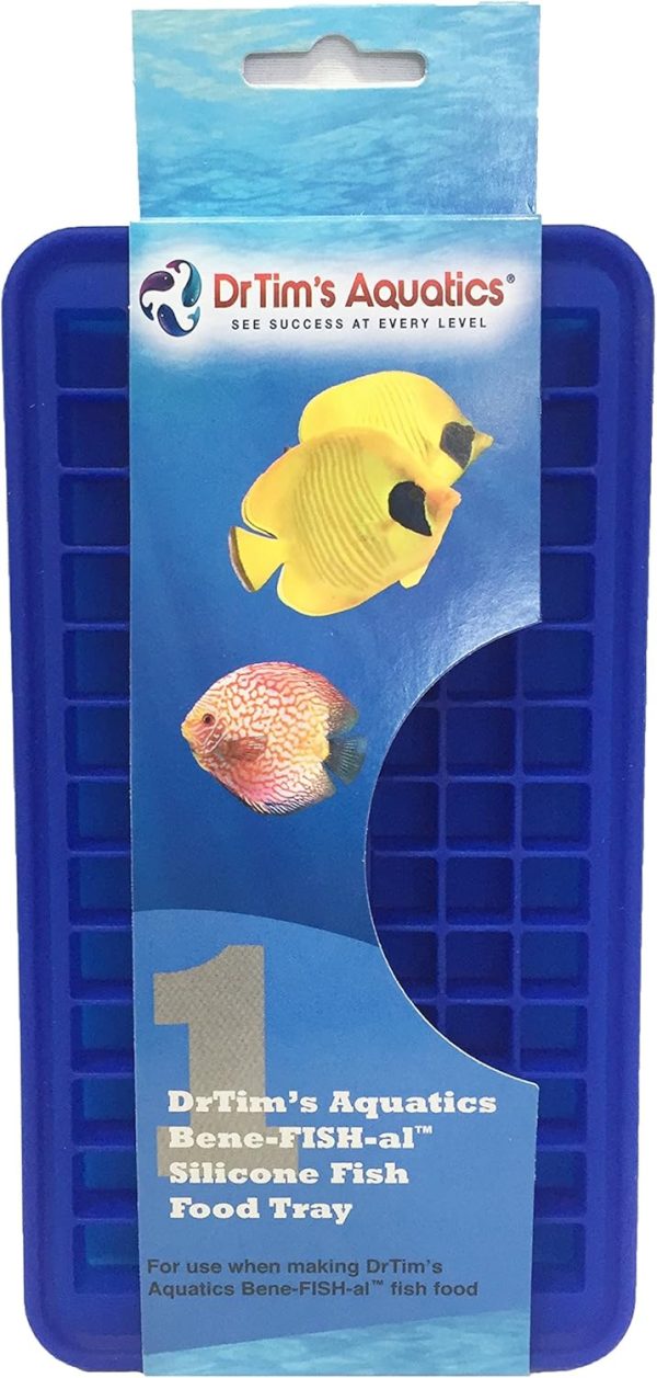 Dr. Tim’s Aquatics Bene-FISH-al 90 Cube Fish Food Tray - Freezer-Safe Silicon Tray – Makes 90 Cubes of Fish Food – Reusable, Dishwasher Safe Trays - 3 x 11 x 18 inches