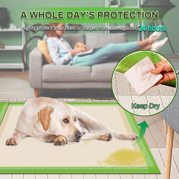 Gardner Pet Pee Pads for Dogs Extra Large 28"x34", XL Thicker ECO Green Disposable Xlarge Puppy Training Pads Super Absorbent Full Edge-Wrapping Pad for Dogs, Puppies, Doggie, Cats, Rabbits-(30 Count) - Image 7