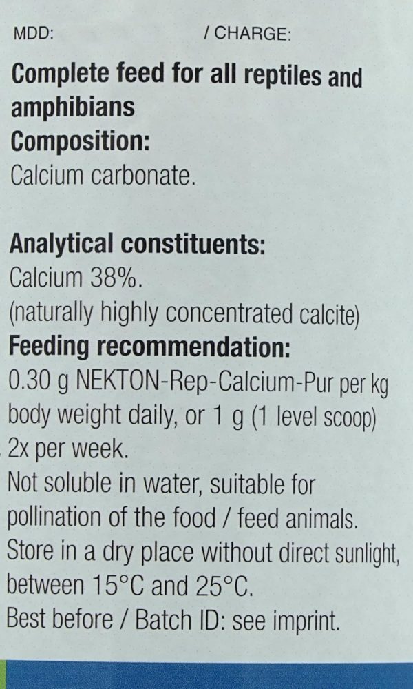 Nekton-Rep Calcium-Pur Pure Calcium for Reptiles and Amphibians,35g (1.24oz) - Image 2