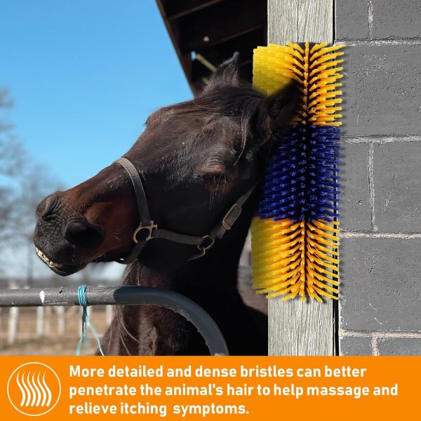 Livestock Scratch Brush with 2 Screws, Multi-Purpose Grooming Brushes for Horse, Goat, Sheep, Pig - Provides Itch Relief and Back Scratching - Image 9