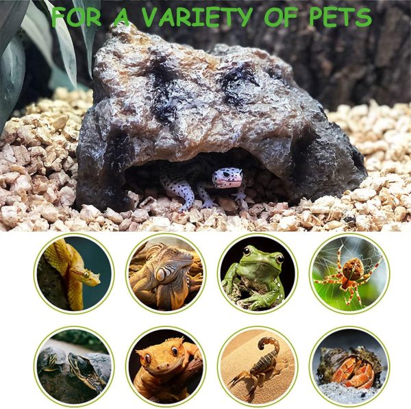 Hermit Crab Hides Large Rock High Simulation Reptile Cave Hideout Hide Stone Cave Amphibian Hides Resin Terrarium Habitat Decor Shelter for Gecko Bearded Dragon Lizard Turtle Frog Spider(Large) - Image 7