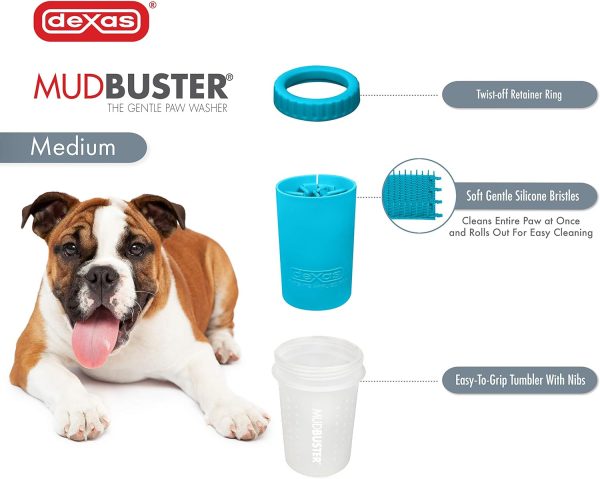 Dexas MudBuster Portable Dog Paw Cleaner, Medium, Blue - Premium Quality Pet Supplies and Accessories - Image 3