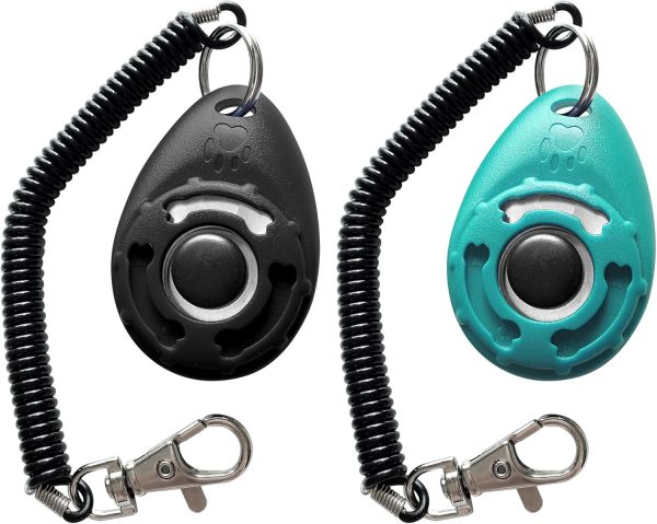 Pet Training Clicker with Wrist Strap - Dog Training Clickers (New Black + Blue) - Image 3