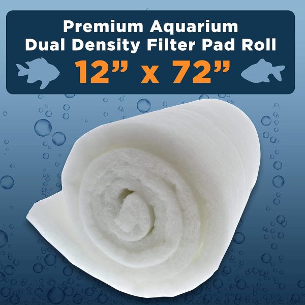 Premium Dual Density Aquarium Filter Pad Roll, Cut to Fit 12" by 72" Filtration Media for Freshwater, Saltwater Aquariums, Koi Ponds, Fish Reef Tank, Terrariums - Crystal Clear Water - Image 2