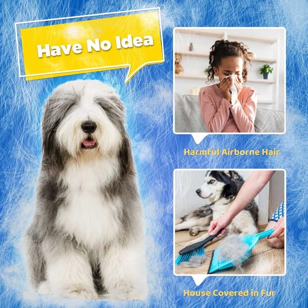 Upgrade Efficient Pet Hair Remover Gloves - Gentle Shedding Brushes for Dogs, Cats & Horses with Long and Short Hair - 1 Pair (Blue) - Image 9